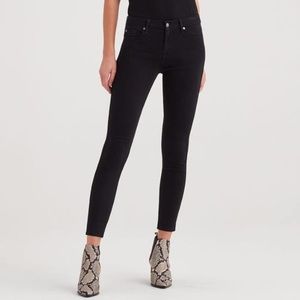7 for all mankind ankle skinny black 24